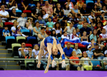 İdman gimnastikası üzrə fərdi çoxnövçülük yarışlarının finalı keçirilir. Bakı, Azərbaycan, 18 iyun 2015